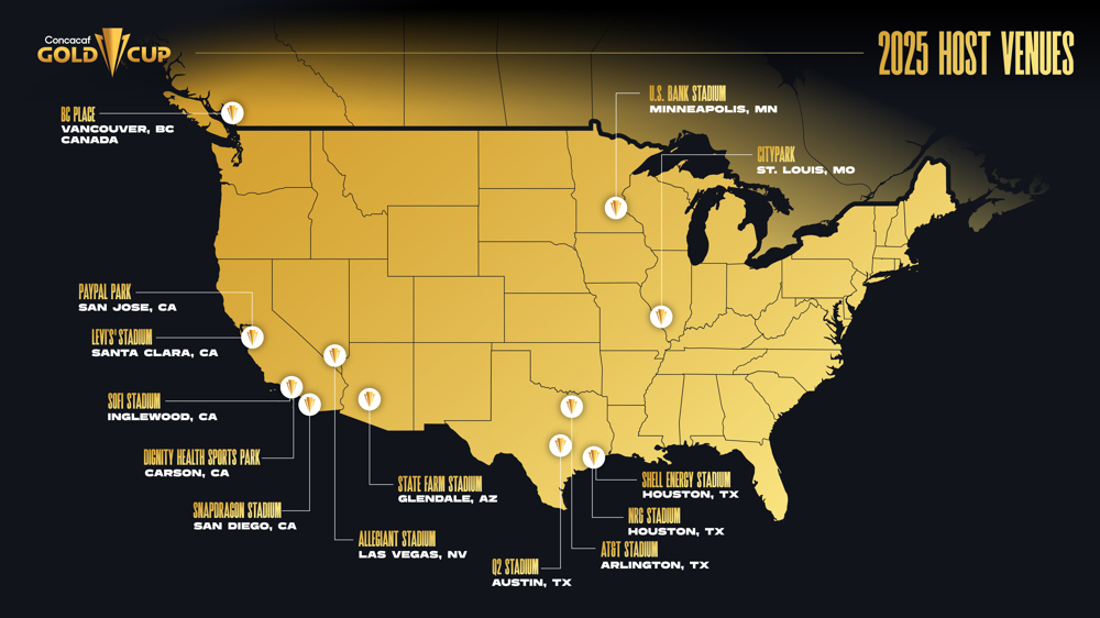 Concacaf announces host cities and stadiums for 2025 Gold Cup